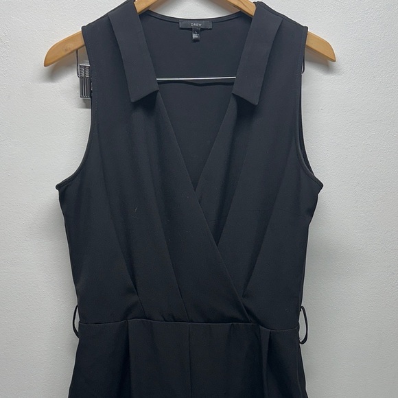 Anthropologie DREW Surplice Jumpsuit Sleeveless V-Neck Collared Black Size Large - Picture 2 of 8
